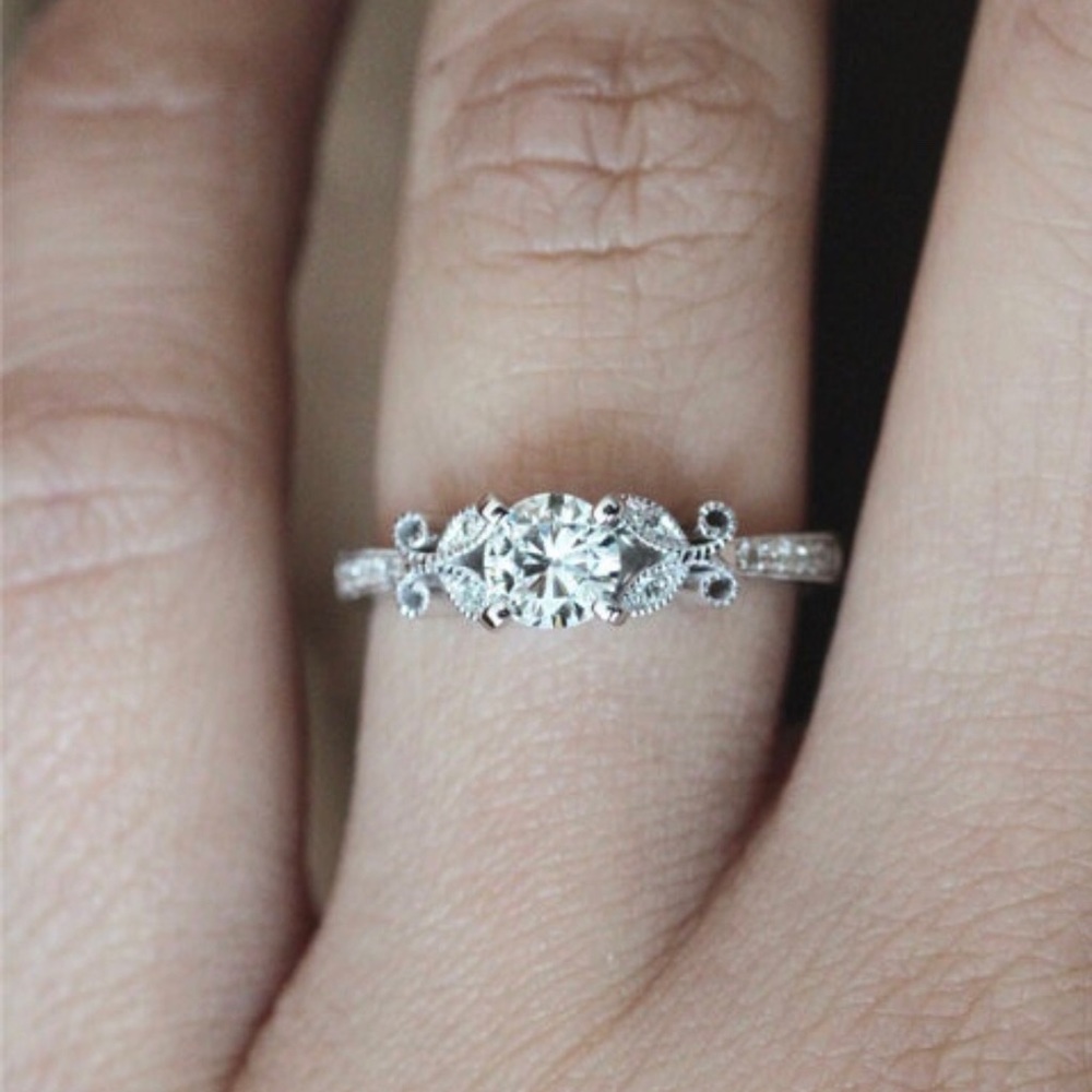 🌟SIZE 10 LEFT🌟STERLING SILVER VINTAGE FLORAL - Picture 6 of 8